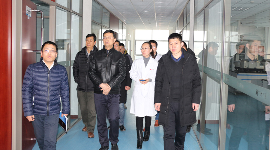 安徽省科技廳副廳長朱建基一行蒞臨安徽九洲方圓制藥有限公司檢查指導(dǎo)工作